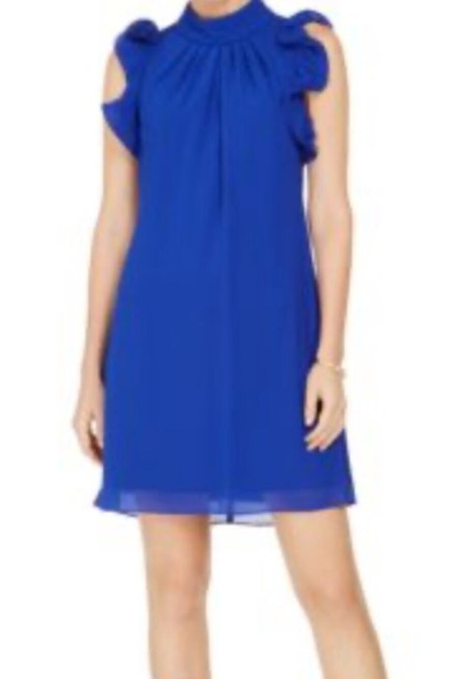 Vince Camuto Dress high neck ruffle sleeve shift size 8